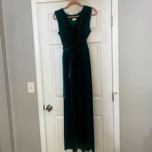 Green Velvet Wrap Dress